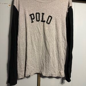 Ralph Lauren Gray and Black Long Sleeve Tee